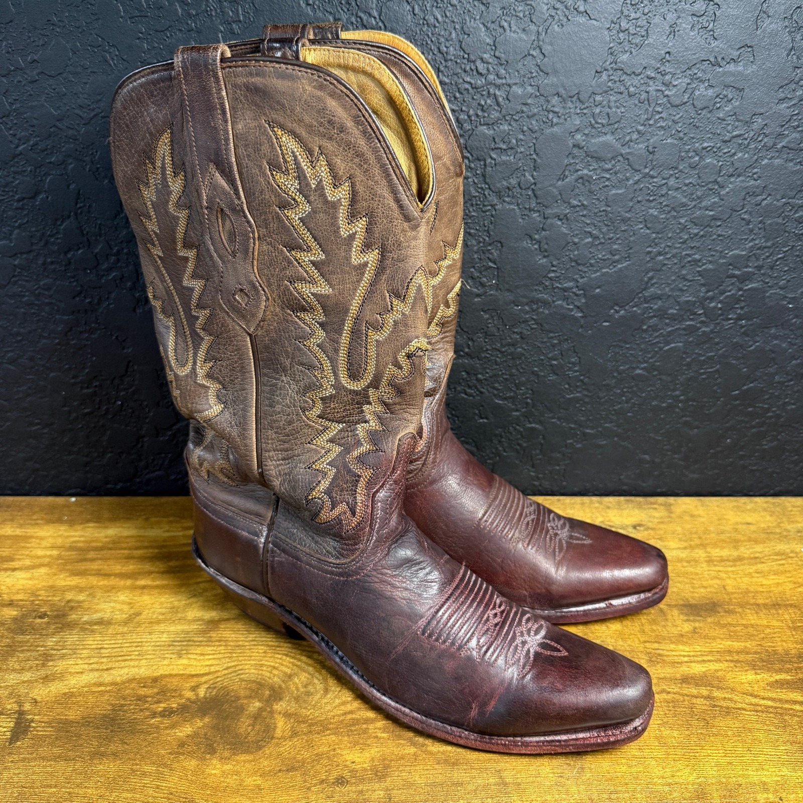 Old West Lf1534 Brown Leather Western Cowboy Boots Womens Size 8